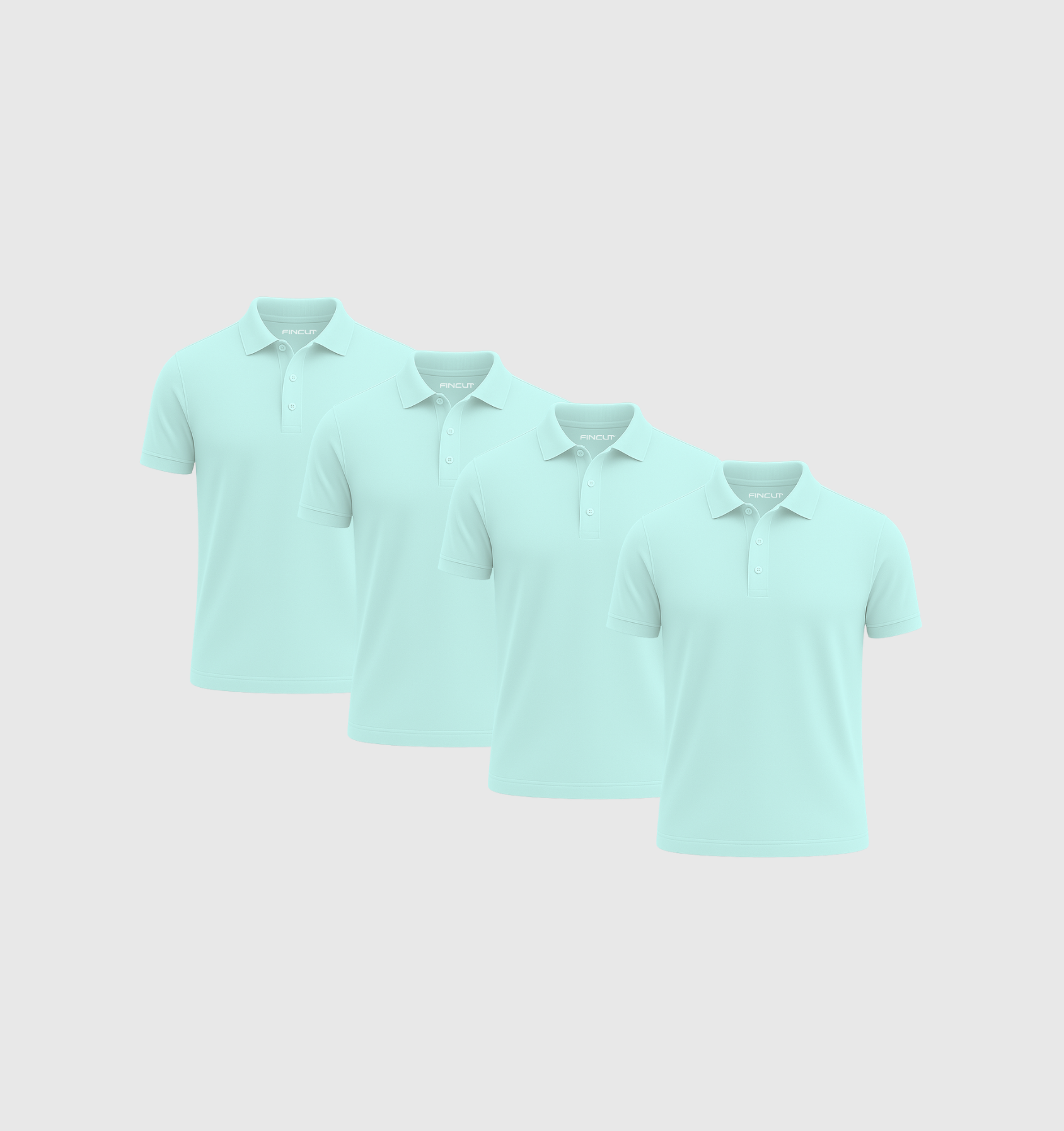 Pack de 4 Polos - Bleu turquoise
