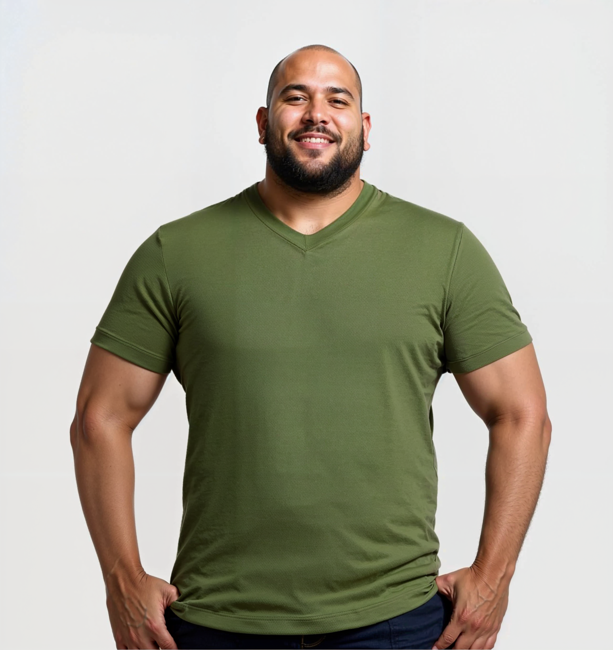 Le Tee-shirt Col V - Kaki