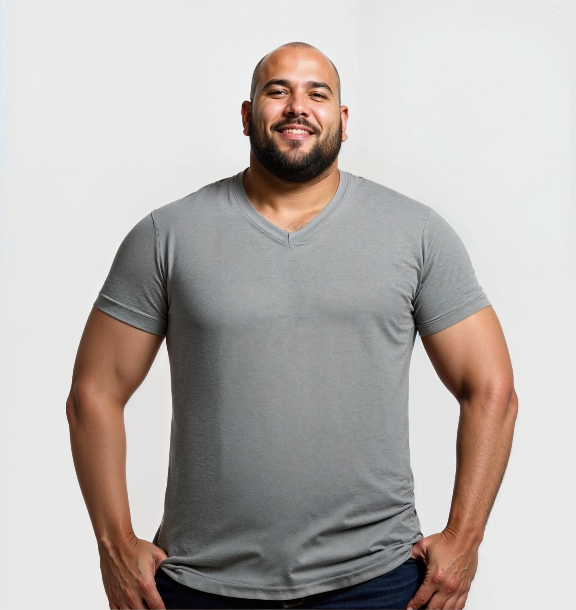 Le Tee-shirt Col V - Gris