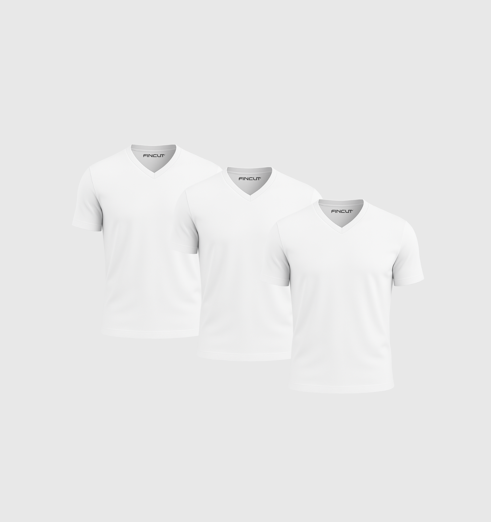 Pack de 3 Col V - Blanc