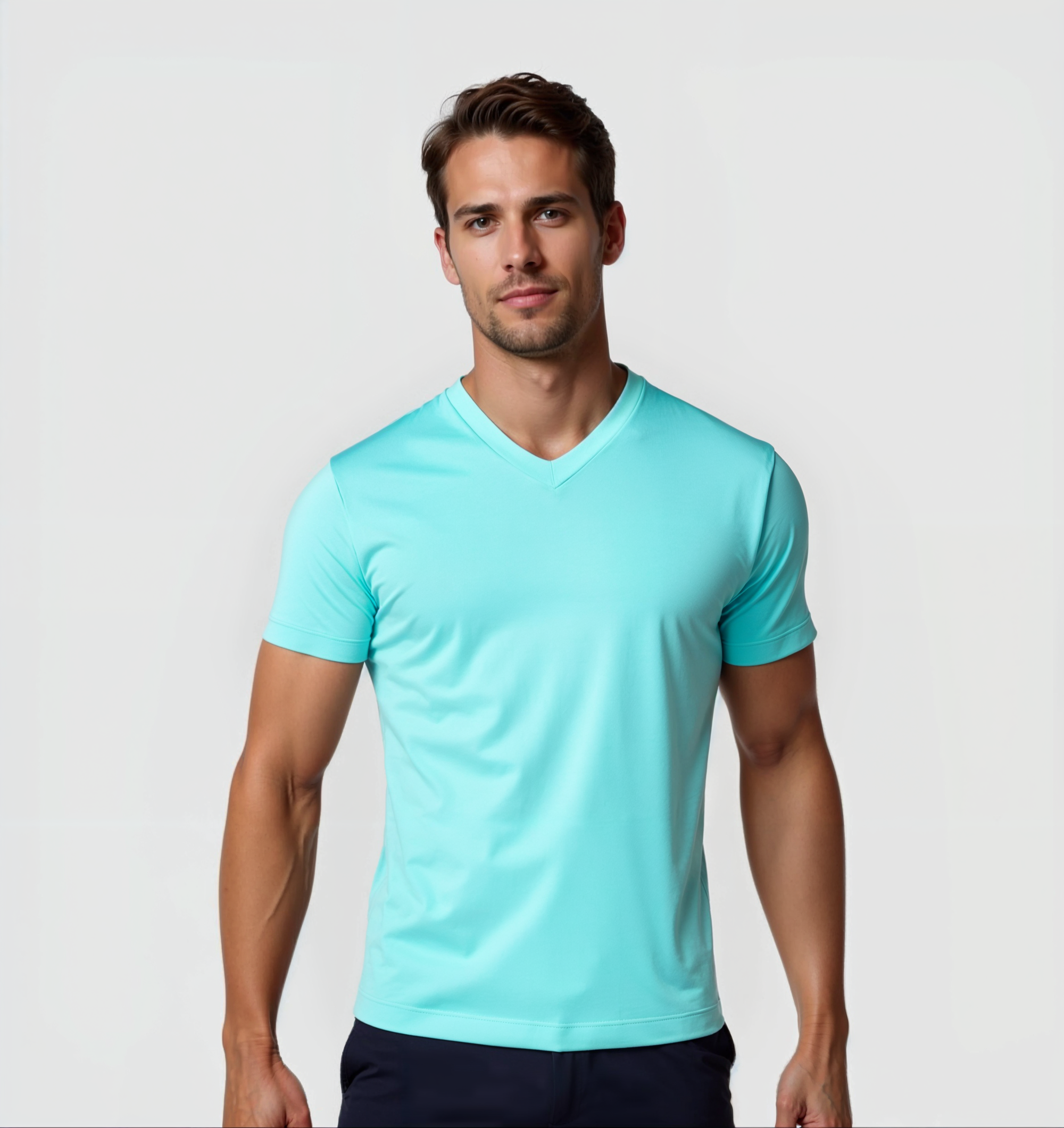 Pack de 2 Col V - Bleu turquoise